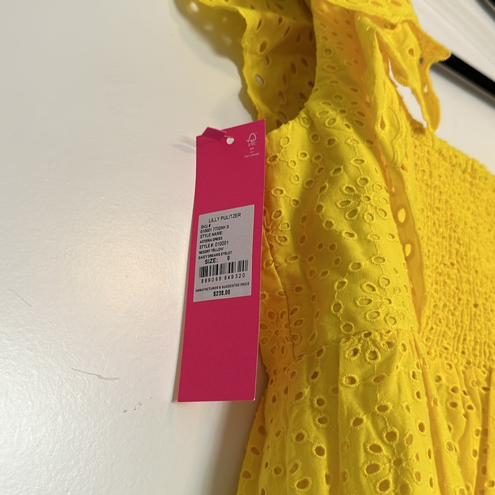 Lilly Pulitzer Asteria Eyelet Babydoll Dress - Size 0 - Picture 7 of 7